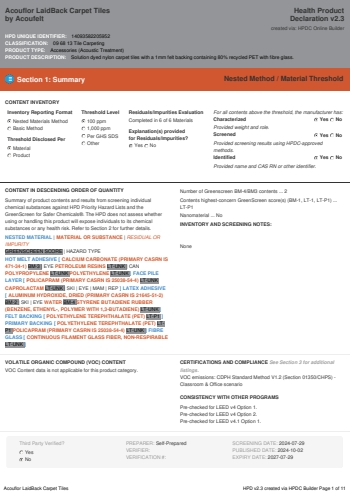 Cover of Acouflor LaidBack Carpet Tiles — open the PDF