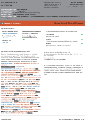 Cover of COLPHENE BSW H — open the PDF