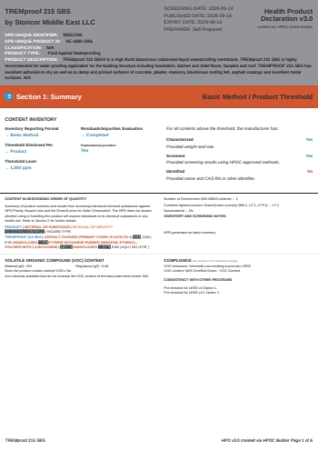 Cover of TREMproof 215 SBS — open the PDF