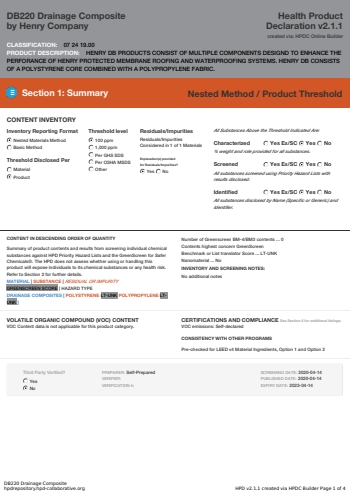 Cover of DB220 Drainage Composite — open the PDF