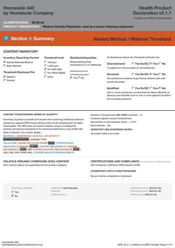 Cover of Homasote 440 — open the PDF