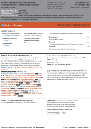 Cover of CertainTeed InsulPure® and CertaPro® Commercial Unfaced Fiber Glass Insulation — open the PDF