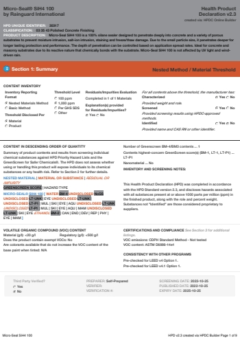 Cover of Micro-Seal® SiH4 100 — open the PDF