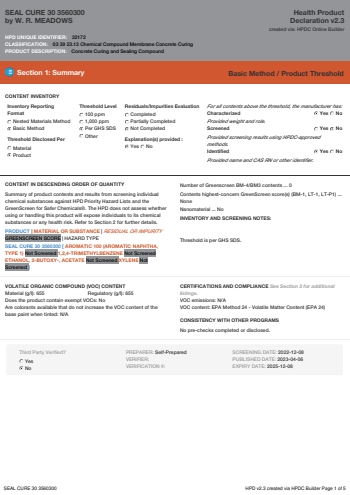 Cover of SEAL CURE 30 3560300 — open the PDF