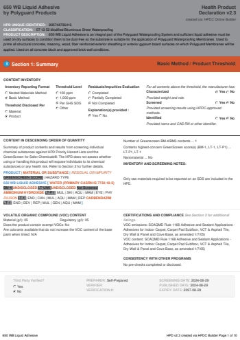 Cover of 650 WB Liquid Adhesive — open the PDF