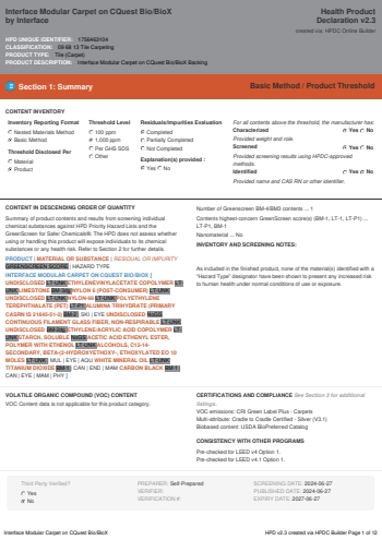 Cover of Interface Modular Carpet on CQuest Bio/BioX — open the PDF