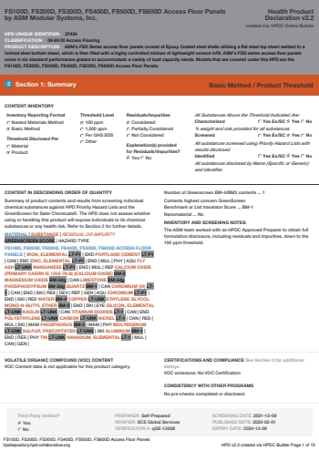 Cover of FS100D, FS200D, FS300D, FS400D, FS500D, FS600D Access Floor Panels — open the PDF