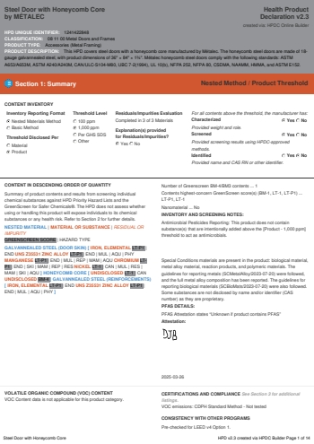 Cover of Steel Door with Honeycomb Core — open the PDF