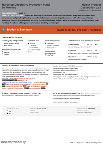 Cover of Hardstop Decorative Protection Panel — open the PDF