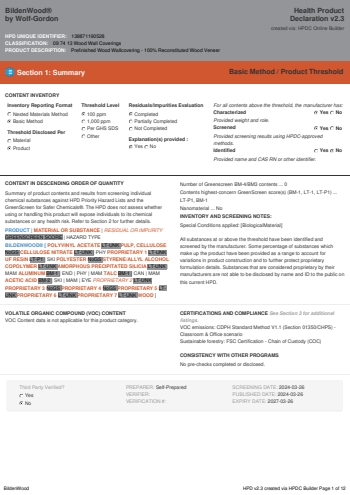 Cover of BildenWood® — open the PDF