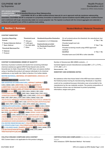 Cover of COLPHENE 180 SP — open the PDF