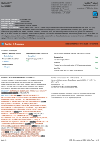 Cover of Matte-20™ — open the PDF