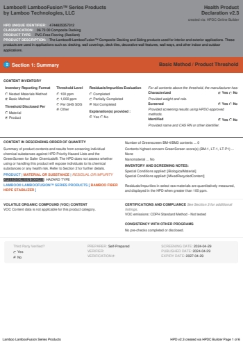 Cover of Lamboo® LambooFusion™ Series Products — open the PDF