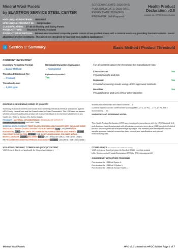 Cover of Mineral Wool Panels — open the PDF