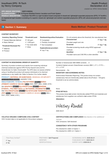 Cover of Insulfoam EPS / R-Tech — open the PDF