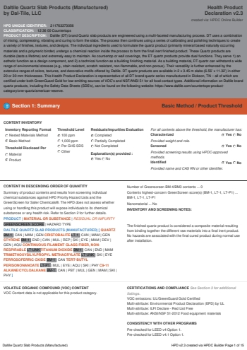 Cover of Daltile Quartz Slab Products (Manufactured) — open the PDF