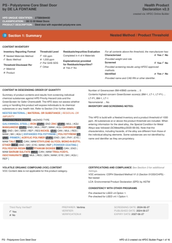 Cover of PS - Polystyrene Core Steel Door — open the PDF