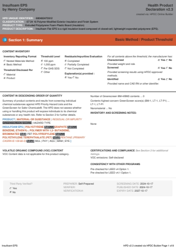 Cover of Insulfoam EPS — open the PDF