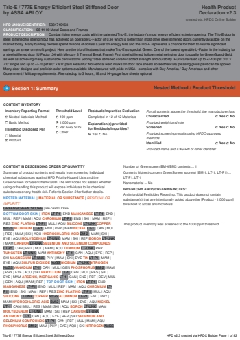 Cover of Trio-E / 777E Energy Efficient Steel Stiffened Door — open the PDF
