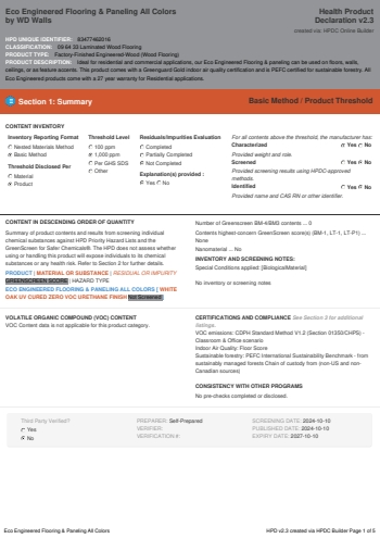 Cover of Eco Engineered Flooring & Paneling All Colors — open the PDF