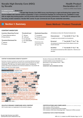 Cover of Novalis High Density Core HDC — open the PDF
