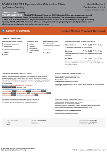 Cover of FOAMULAR XPS Pipe Insulation Fabrication Billets — open the PDF