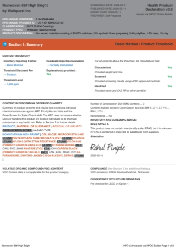 Cover of Nonwoven 89# High Bright — open the PDF