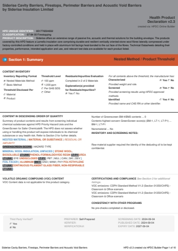 Cover of Siderise Cavity Barriers, Firestops, Perimeter Barriers and Acoustic Void Barriers — open the PDF