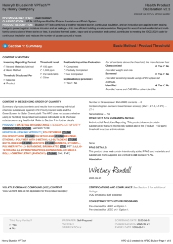 Cover of Henry® Blueskin® VPTech™ — open the PDF