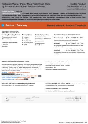 Cover of KickplateArmor Plate Mop PlatePush Plate — open the PDF