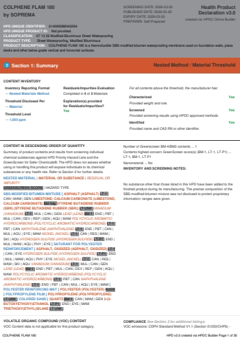 Cover of COLPHENE FLAM 180 — open the PDF