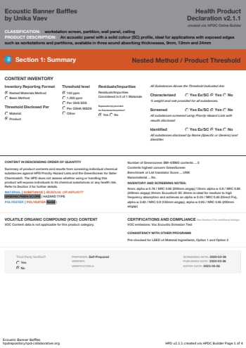 Cover of Ecoustic Banner Baffles — open the PDF