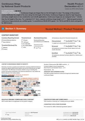 Cover of Continuous Hinge — open the PDF