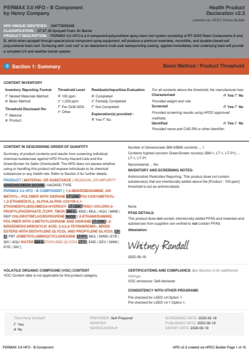 Cover of PERMAX 3.0 HFO - B Component — open the PDF