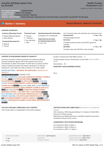 Cover of Acouflor SoftStep Carpet Tiles — open the PDF