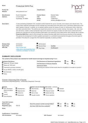 Cover of Protectosil BHN Plus — open the PDF