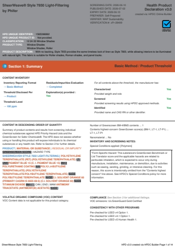 Cover of SheerWeave® Style 7850 Light-Filtering — open the PDF