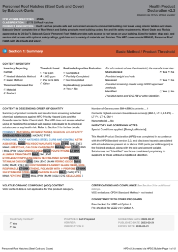 Cover of Personnel Roof Hatches (Steel Curb and Cover) — open the PDF
