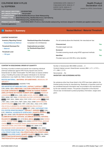Cover of COLPHENE BSW H PLUS — open the PDF