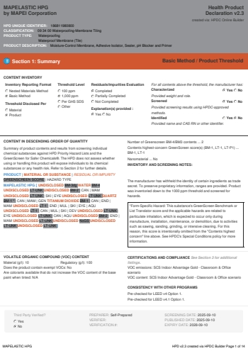Cover of MAPELASTIC HPG — open the PDF