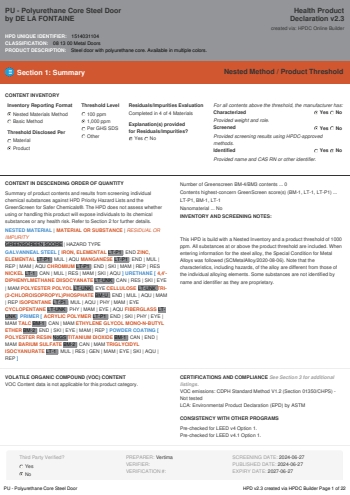 Cover of PU - Polyurethane Core Steel Door — open the PDF