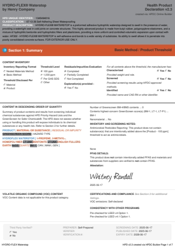 Cover of HYDRO-FLEX® Waterstop — open the PDF