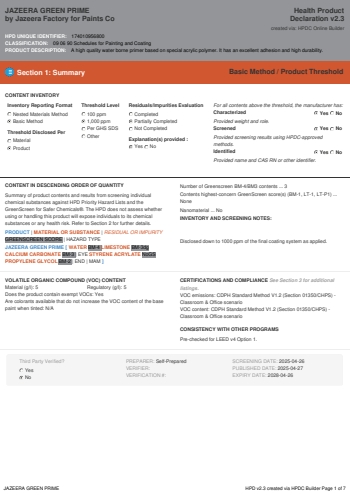 Cover of JAZEERA GREEN PRIME — open the PDF