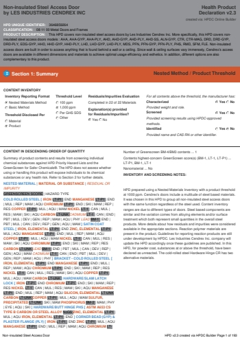 Cover of Non-insulated Steel Access Door — open the PDF