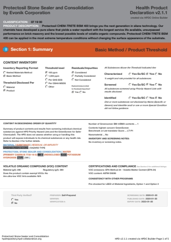 Cover of Protectosil Stone Sealer and Consolidation — open the PDF