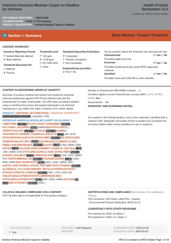 Cover of Interface Americas Modular Carpet on GlasBac — open the PDF