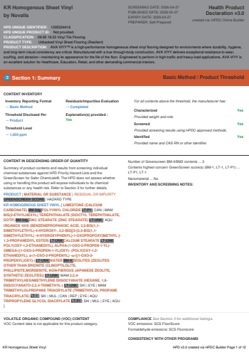 Cover of KR Homogenous Sheet Vinyl — open the PDF