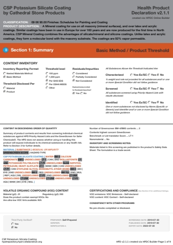 Cover of CSP Potassium Silicate Coating — open the PDF