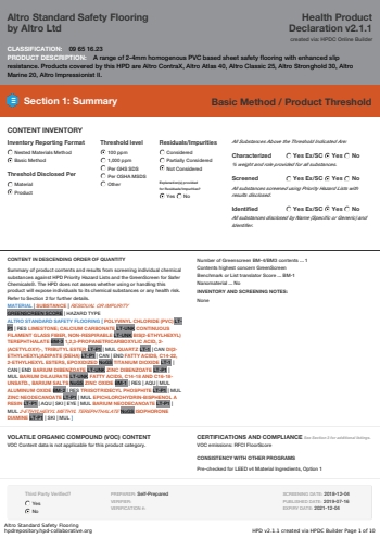 Cover of Altro Standard Safety Flooring — open the PDF