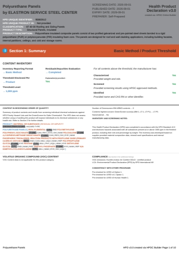 Cover of Polyurethane Panels — open the PDF